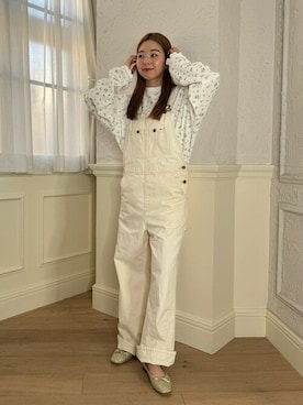 「アイテム（バレエシューズ、ゴールド系）」を使った、hazuさん（レディース・156cm）の冬コーディネート