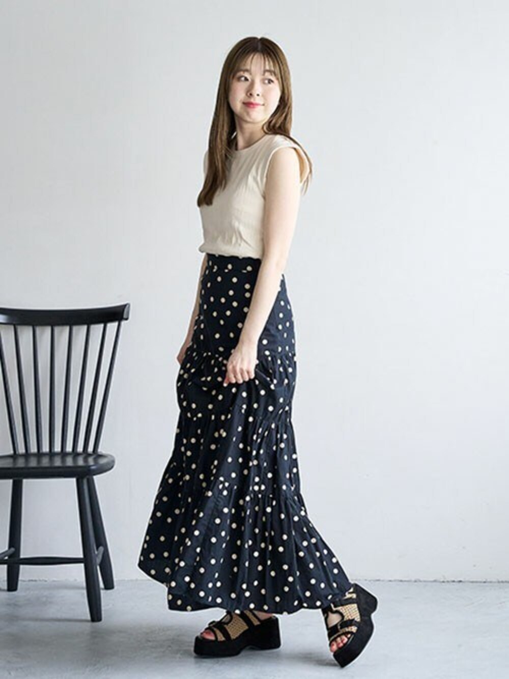 KARIN TAKUBO×LE TALON7.5cmWベルトミュールサンダル