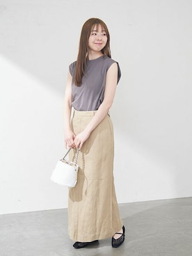 「スクエアトゥ」｜「アイテム（その他シューズ）」を使った、hazuさん（レディース・156cm）の春コーディネート
