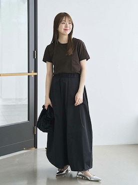 「シルバー」｜「アイテム（その他シューズ）」を使った、hazuさん（レディース・156cm）の夏コーディネート
