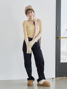 「ニットキャップ」｜「アイテム（その他シューズ）」を使った、hazuさん（レディース・156cm）の秋コーディネート
