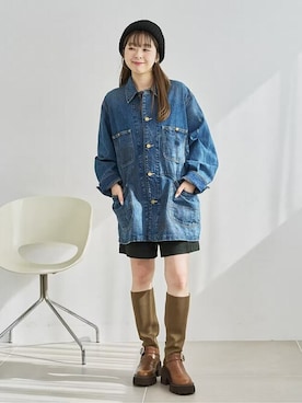 「LE TALON（ルタロン）のアイテム（ブーツ）」を使った、hazuさん（レディース・156cm）の秋コーディネート