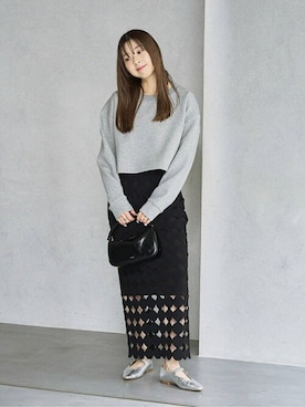 「シルバー」｜「アイテム（その他シューズ）」を使った、hazuさん（レディース・156cm）の秋コーディネート