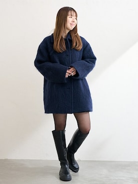 「LE TALON（ルタロン）のアイテム（ブーツ）」を使った、hazuさん（レディース・156cm）の冬コーディネート