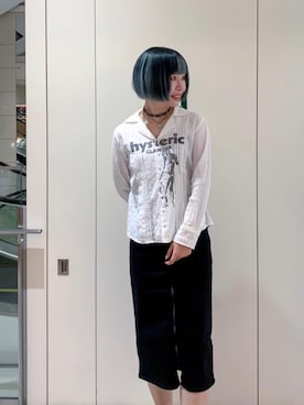 「シャツ 」｜「アイテム（アクセサリー）」を使った、YUNさん（レディース・168cm）の夏コーディネート