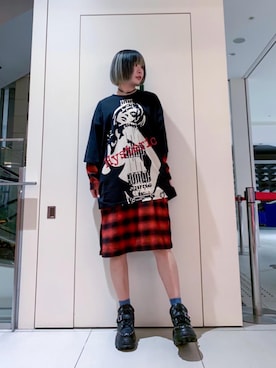 「HYSTERIC GLAMOUR（ヒステリックグラマー）のアイテム（チョーカー）」を使った、YUNさん（レディース・168cm）の秋コーディネート