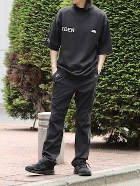 「SALVAGE PUBLIC Kolepa（サルベージパブリックコレパ）のSALVAGE PUBLIC Kolepa/サルベージパブリックコレパ Honu Mockneck Halfsleeve Jacquard T/C Knit(KDEN) ニット（ニット/セーター、ブラック系）」を使った、EVEN STAFFさん（メンズ・173cm）の冬コーディネート