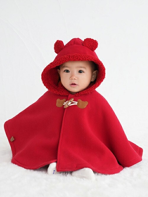 お耳付きボアフリース ダッフルマント（ポンチョ）｜HOT BISCUITS