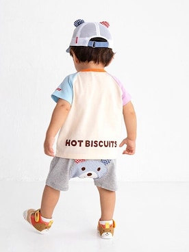 「HOT BISCUITS（ホットビスケッツ）のアイテム」を使った、ミキハウス ホットビスケッツ店さん（キッズ・75cm）の春コーディネート