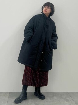 「earth music&ecology（アースミュージックアンドエコロジー）のアイテム（ジャケット/アウター）」を使った、earth music&ecology officialさん（レディース・153cm）の冬コーディネート