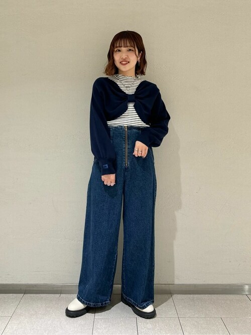 あちゃちゅむ　バックレースアップデニム Lee（リー） ジーンズ デニム デニムパンツ 「SHIPS any別注」Lee