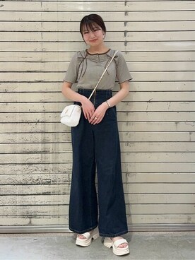 earth music&ecology officialさん（レディース・156cm）の夏コーディネート