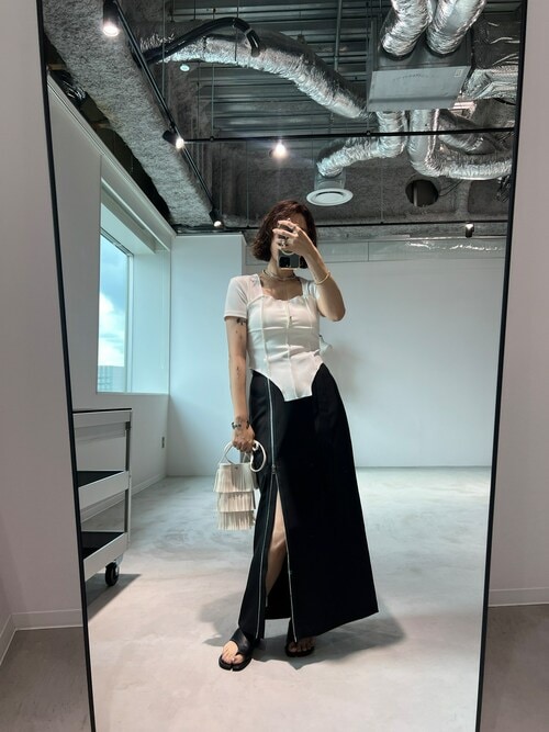 セール】ベルト付きジップロングスカート（スカート）｜Solace