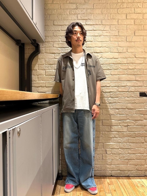 良品★ HYSTERIC GLAMOUR デニムパンツ W30 ジーンズ　裾濃色 デニムワイドパンツ（デニムパンツ）｜HYSTERIC GLAMOUR
