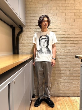 「ロック」｜「アイテム（ローファー）」を使った、森 拓巳さん（メンズ・175cm）の夏コーディネート