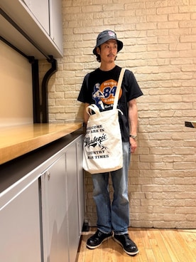 「HYSTERIC GLAMOUR（ヒステリックグラマー）のアイテム（ハット）」を使った、森 拓巳さん（メンズ・175cm）の夏コーディネート