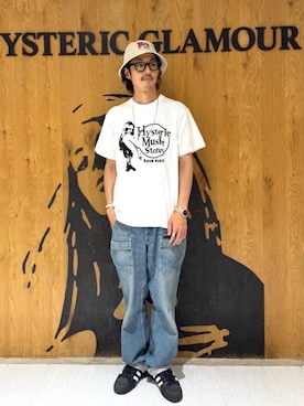 「HYSTERIC GLAMOUR（ヒステリックグラマー）のアイテム（ハット）」を使った、森 拓巳さん（メンズ・175cm）の夏コーディネート