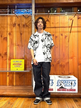 「HYSTERIC GLAMOUR（ヒステリックグラマー）のCIRCLE HEAD Tシャツ2PACS（Tシャツ/カットソー）」を使った、森 拓巳さん（メンズ・175cm）の夏コーディネート