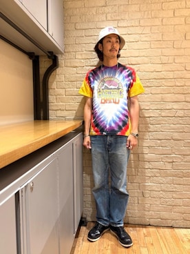 「HYSTERIC GLAMOUR（ヒステリックグラマー）のアイテム（ハット）」を使った、森 拓巳さん（メンズ・175cm）の夏コーディネート