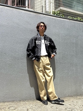 「アイテム（ジャケット/アウター）」を使った、森 拓巳さん（メンズ・175cm）の夏コーディネート
