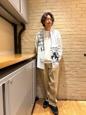 「HYSTERIC GLAMOUR（ヒステリックグラマー）のCIRCLE HEAD Tシャツ2PACS（Tシャツ/カットソー）」を使った、森 拓巳さん（メンズ・175cm）の夏コーディネート