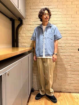 「HYSTERIC GLAMOUR（ヒステリックグラマー）のCIRCLE HEAD Tシャツ2PACS（Tシャツ/カットソー）」を使った、森 拓巳さん（メンズ・175cm）の夏コーディネート