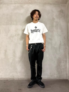 「アイテム（ウォレットチェーン）」を使った、森 拓巳さん（メンズ・175cm）の夏コーディネート