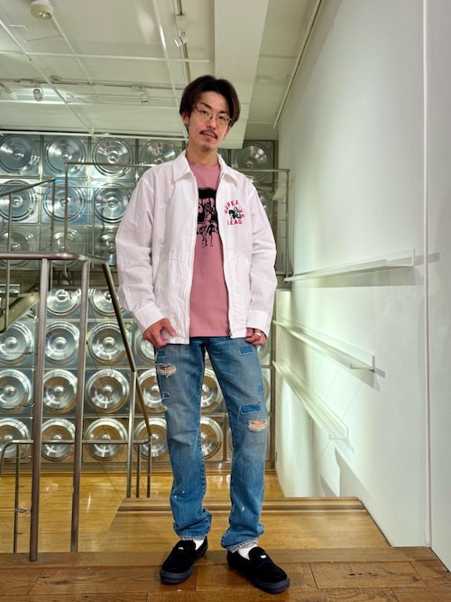 スクエアウインドウリメイク スリムストレートデニムパンツ（デニム