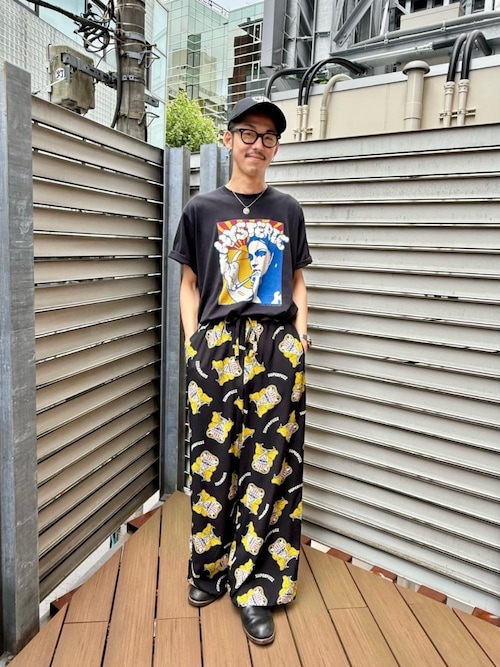 ★新品タグ付き★ヒステリックグラマー　ピコレース　ハート＆星　総柄カットソー HYSTERIC GLAMOUR渋谷店森 拓巳さんのネックレスを使った