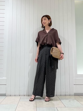 「雨」｜ルクールブラン大船ルミネウイング店スタッフさん（レディース・165cm）の夏コーディネート