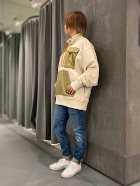 「G-STAR RAW（ジースターロゥ）のアイテム（スウェット）」を使った、G-Star RAW WOMENさん（レディース・155cm）の春コーディネート