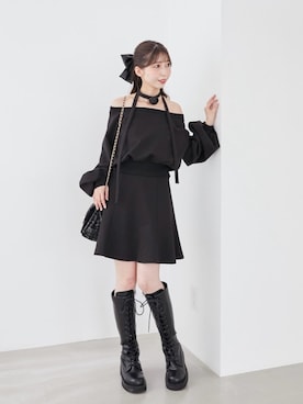 「アイテム（バレッタ/ヘアクリップ）」を使った、𝑬𝒓𝒊𝒓𝒊𝒏さん（レディース・153cm）の秋コーディネート