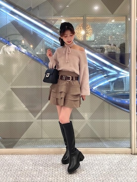 「MAJESTIC LEGON（マジェスティックレゴン）のアイテム」を使った、𝑬𝒓𝒊𝒓𝒊𝒏さん（レディース・153cm）の秋コーディネート