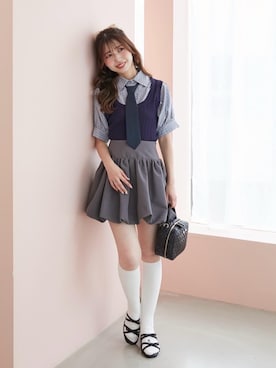 「MAJESTIC LEGON（マジェスティックレゴン）のアイテム」を使った、𝑬𝒓𝒊𝒓𝒊𝒏さん（レディース・153cm）の夏コーディネート