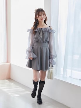 「フェミニン 」｜𝑬𝒓𝒊𝒓𝒊𝒏さん（レディース・153cm）の夏コーディネート