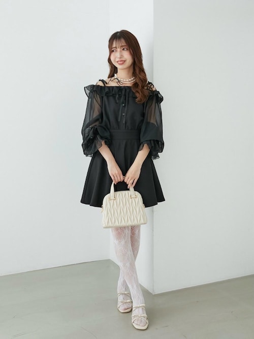 セール】袖異素材ミニワンピース（ワンピース）｜MAJESTIC LEGON