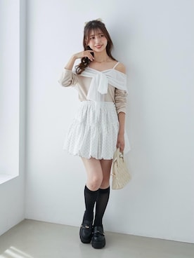 「フェミニン 」｜𝑬𝒓𝒊𝒓𝒊𝒏さん（レディース・153cm）の夏コーディネート