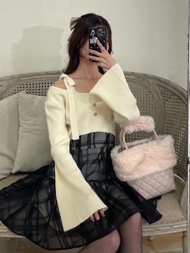 「MAJESTIC LEGON（マジェスティックレゴン）のアイテム」を使った、𝑬𝒓𝒊𝒓𝒊𝒏さん（レディース・153cm）の秋コーディネート