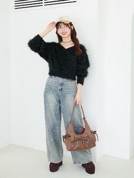 「MAJESTIC LEGON（マジェスティックレゴン）のアイテム」を使った、𝑬𝒓𝒊𝒓𝒊𝒏さん（レディース・153cm）の秋コーディネート