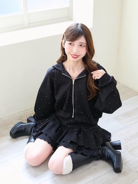 「アイテム（パーカー）」を使った、𝑬𝒓𝒊𝒓𝒊𝒏さん（レディース・153cm）の秋コーディネート