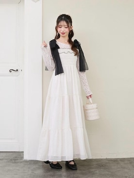 「アイテム（バレッタ/ヘアクリップ）」を使った、𝑬𝒓𝒊𝒓𝒊𝒏さん（レディース・153cm）の冬コーディネート