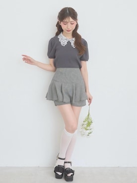 「スカパン」｜𝑬𝒓𝒊𝒓𝒊𝒏さん（レディース・153cm）の春コーディネート