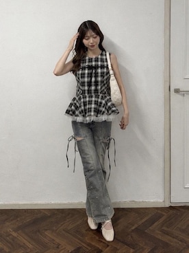 𝑬𝒓𝒊𝒓𝒊𝒏さん(レディース・153cm)の夏コーディネート