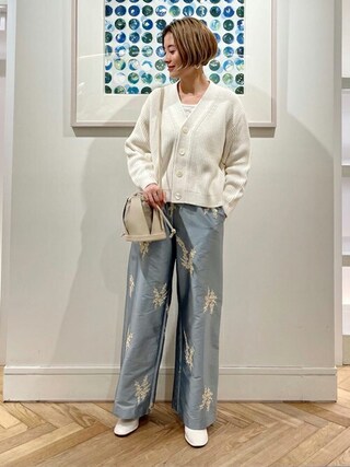ヌキテパ×トゥモローランドフラワーエンブロイダリーギャザーパンツ ✨美品✨ヌキテパ トゥモローランド フラワーエンブロイダリー