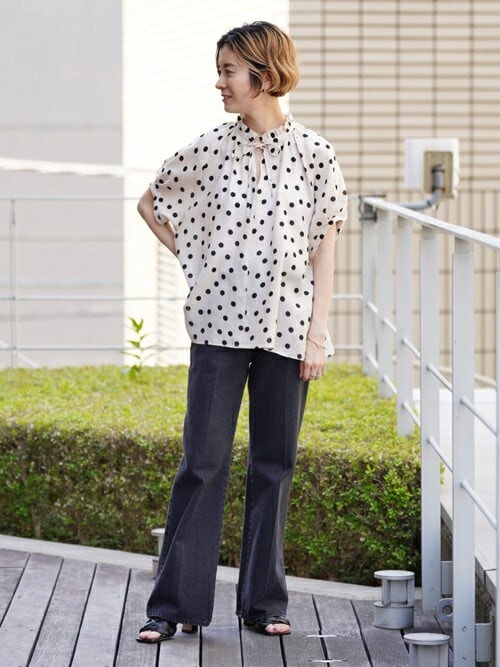 Ballsey - BALLSEY  ドットプリント ネックフリルブラウス 楽天市場】【SALE／30%OFF】ドットプリント ネックフリル