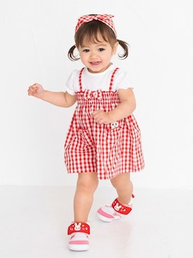 「MIKI HOUSE（ミキハウス）のアイテム（ワンピース）」を使った、ミキハウス担当者２さん（キッズ・78cm）の春コーディネート
