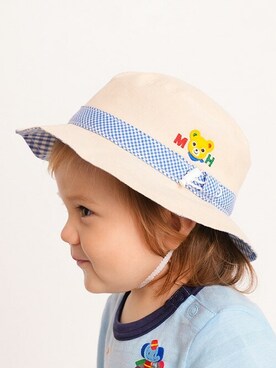 「MIKI HOUSE（ミキハウス）のアイテム（帽子）」を使った、ミキハウス担当者２さん（キッズ・83cm）の夏コーディネート