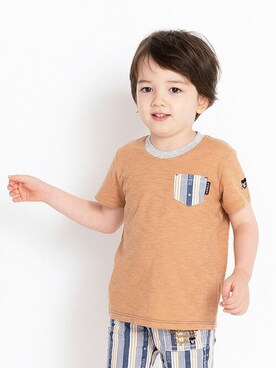 「DOUBLE_B（ダブルビー）のアイテム（トップス）」を使った、ミキハウス担当者２さん（キッズ・103cm）の夏コーディネート