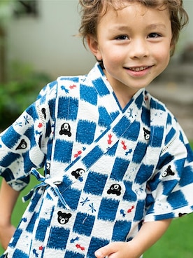 「DOUBLE_B（ダブルビー）のアイテム」を使った、ミキハウス担当者２さん（キッズ・108cm）の夏コーディネート