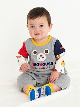 「MIKI HOUSE（ミキハウス）のアイテム（レッグウェア）」を使った、ミキハウス担当者２さん（キッズ・70cm）の夏コーディネート